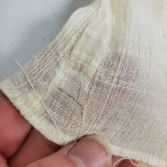 Spense Womens Sheer Gauzy Cottagecore Top Size 1X Ivory Bohemian Lightweight - Picture 10 of 12